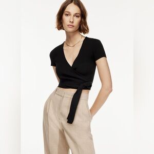 NWT Aritzia Wilfred All Tied Up Top Black - S